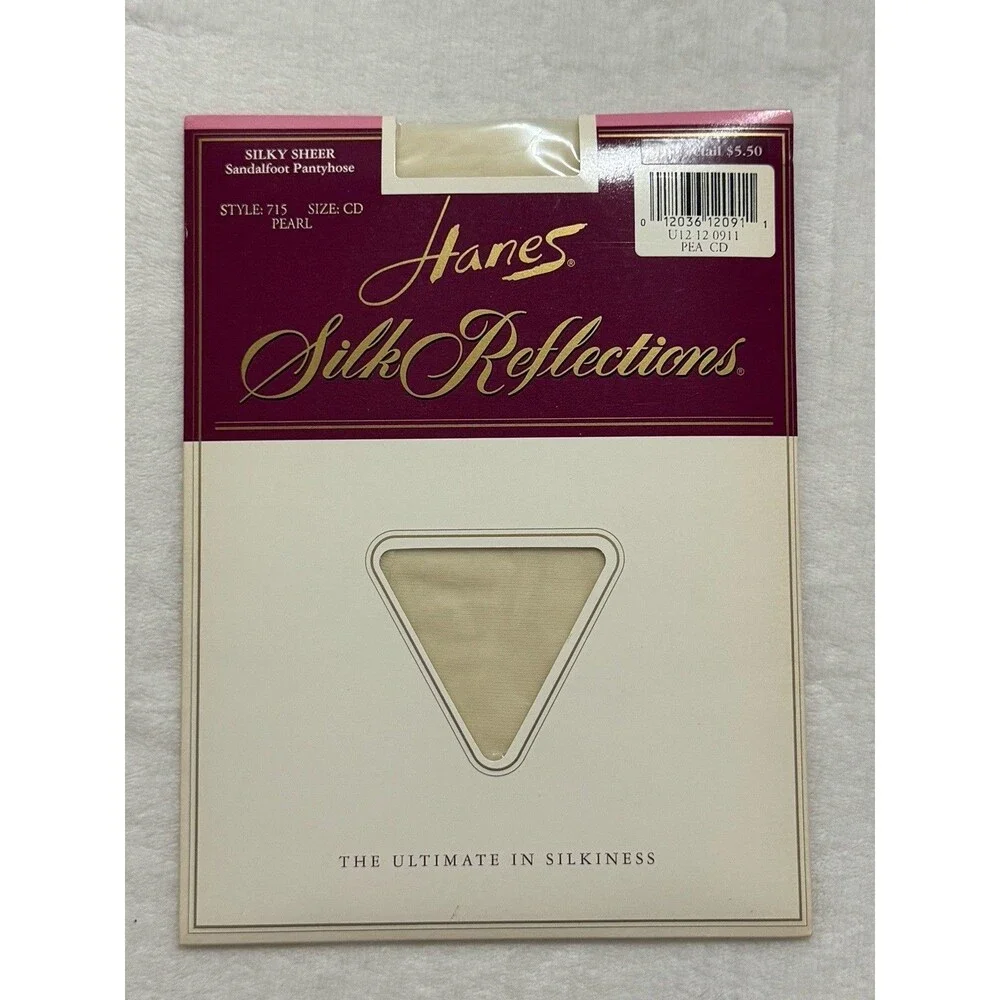 Lot Of 8 Size CD Hanes Varied Pantyhose Silk Reflection Control Top Sheer Toe